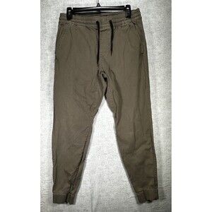 Hollister Jogger Pants Olive Green Casual Pull On Pockets Womens Medium Stretch